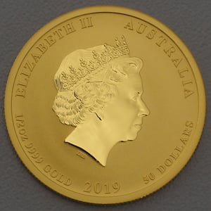 Goldmünze 1/2oz "Schwein" 2019 Lunar II – Year of the Pig (Australien) - Miniaturansicht 2
