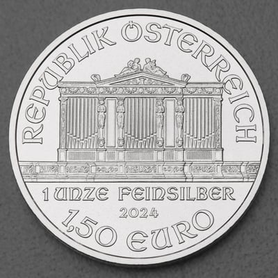 Silbermünze 1oz "Wiener Philharmoniker" aktueller Jahrgang diff. (Österreich) - Miniaturansicht 2