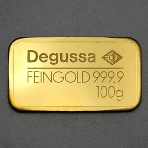 Goldbarren 100g DEGUSSA Resale - Hauptansicht