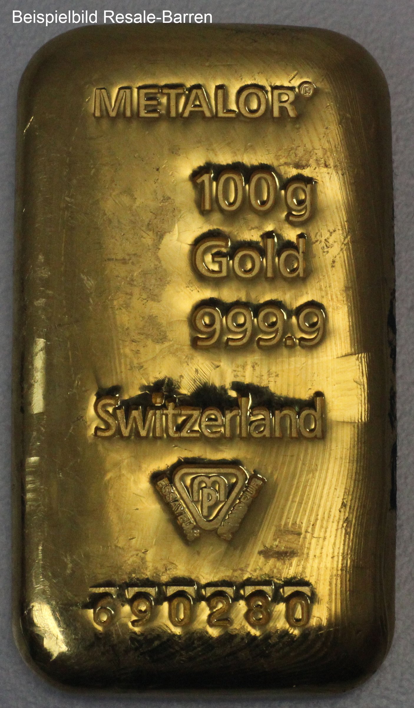 Goldbarren 100g "Resale" (div. Hersteller) - Detailansicht 1