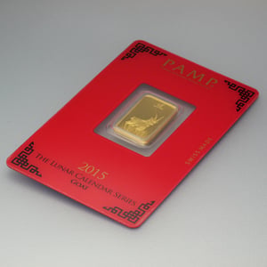 Goldbarren 5g "Ziege 2015" Lunar PAMP - Miniaturansicht 3