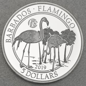 Silbermünze 1oz "Flamingo" 2019 (Barbados) - Miniaturansicht 1