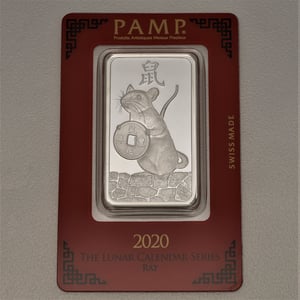 Silberbarren 1oz "Maus 2020" Lunar PAMP - Miniaturansicht 1