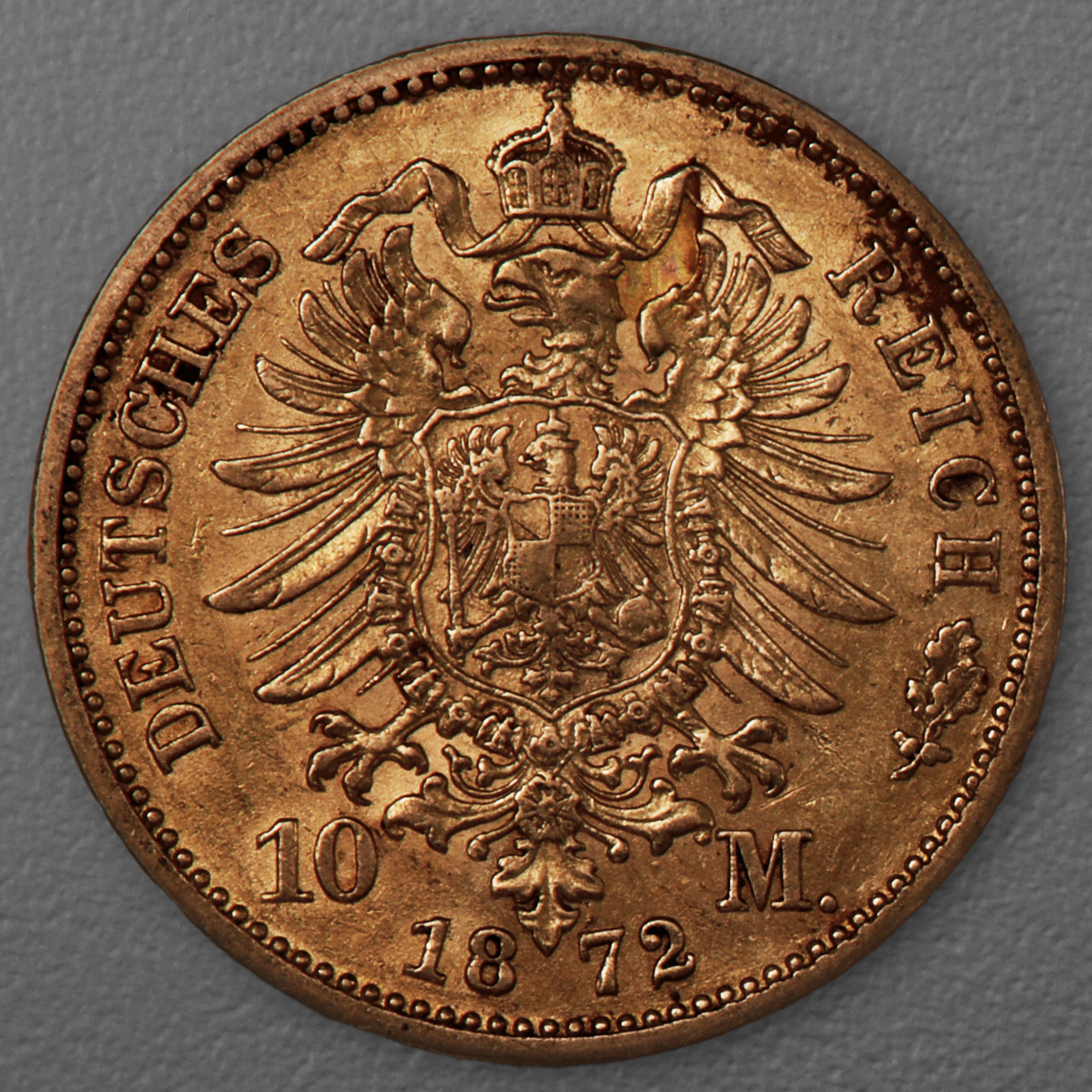 Goldmünze 10 Mark "Wilhelm I." 1872-C J.242 (Preußen) - Detailansicht 1