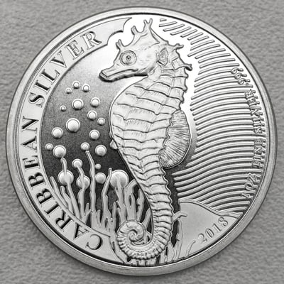 Silbermünze 1oz "Seepferdchen" 2018 Caribbean Silver (Barbados) - Miniaturansicht 1