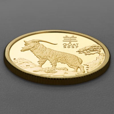 Goldmünze 1/10oz "Ziege" 2027 (PP) Lunar III – Year of the Goat (Australien) - Miniaturansicht 3