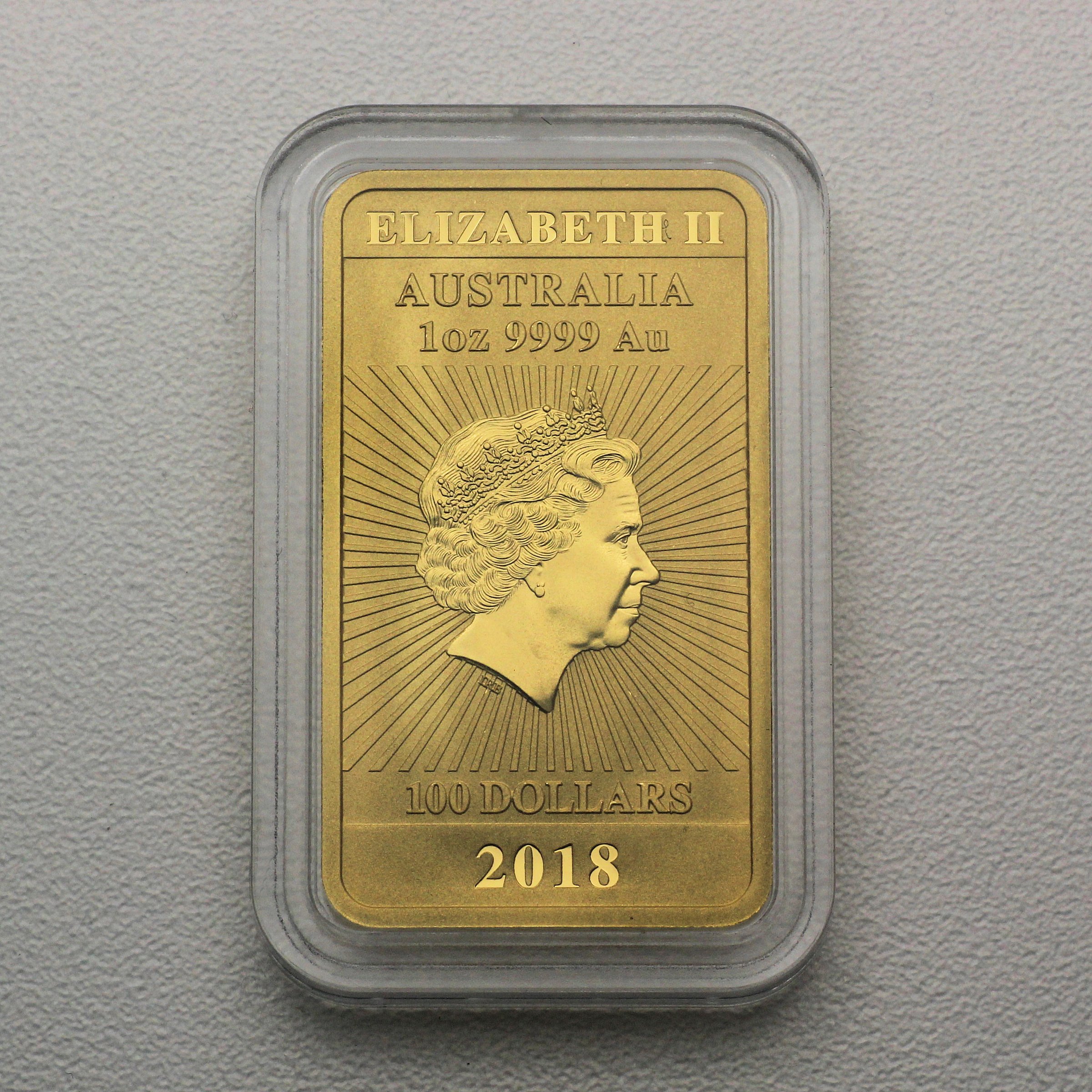 Gold Münzbarren 1oz "Rectangular Dragon" 2018 (Australien) - Detailansicht 1