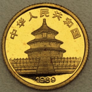Goldmünze 1/10oz "Panda" 1989 (China) - Miniaturansicht 2