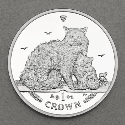Silbermünze 1oz "Selkirk Rex Cat" 2015 Cats (Isle of Man) - Miniaturansicht 1