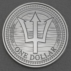 Silbermünze 1oz "Trident / Dreizack" 2017 (Barbados) - Hauptansicht