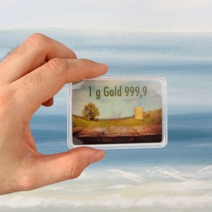 Goldbarren 1g "Osterhasen auf Wiese" (Flip) - Miniaturansicht 6