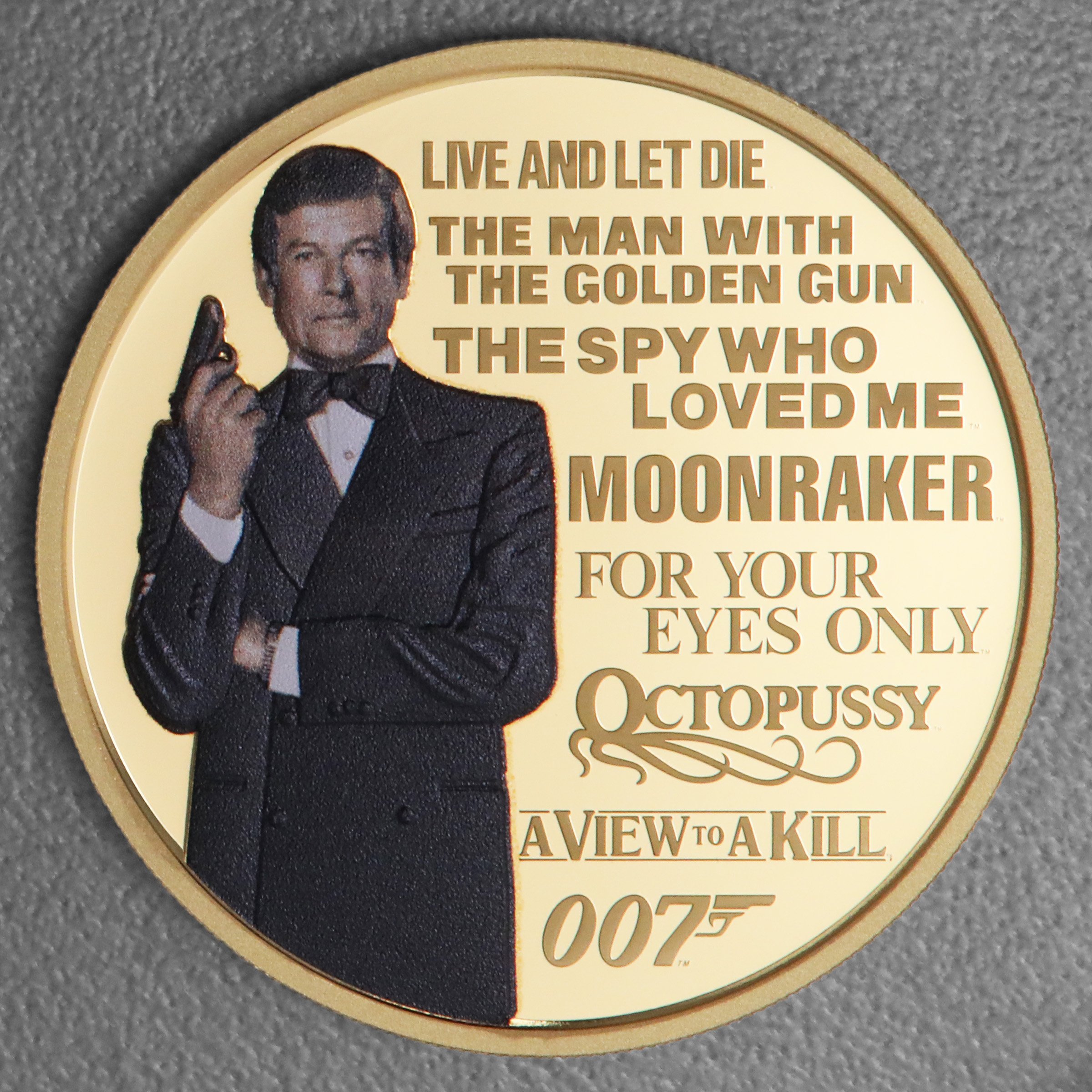 Silbermünzen 1oz +7 x 1/2oz "Roger Moore" 2024 (PP/kol./verg.) Set – 8-teilig James Bond (Tuvalu) - Detailansicht 10