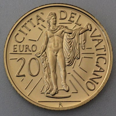 Goldmünze "20 Euro - 2010" Apoll von Belvedere (Vatikanstadt) - Miniaturansicht 2