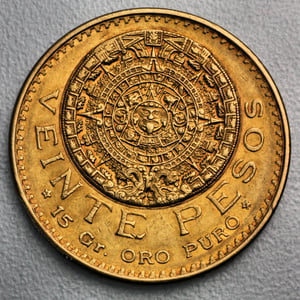 Goldmünze 20 Pesos "Aztekenkalender" Centenario (Mexiko) - Hauptansicht