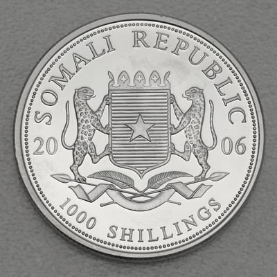 Silbermünze 1oz "Elefant" 2006 (koloriert) African Wildlife (Somalia) - Miniaturansicht 2