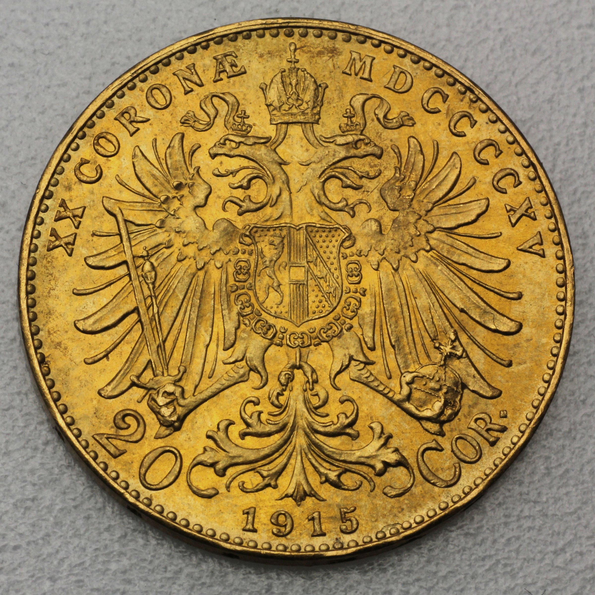 Goldmünze 20 Kronen "Franz Joseph I." 1915 Nachprägung (Österreich) - Detailansicht 1