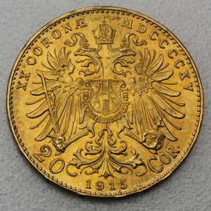 Goldmünze 20 Kronen "Franz Joseph I." 1915 Nachprägung (Österreich) - Miniaturansicht 2