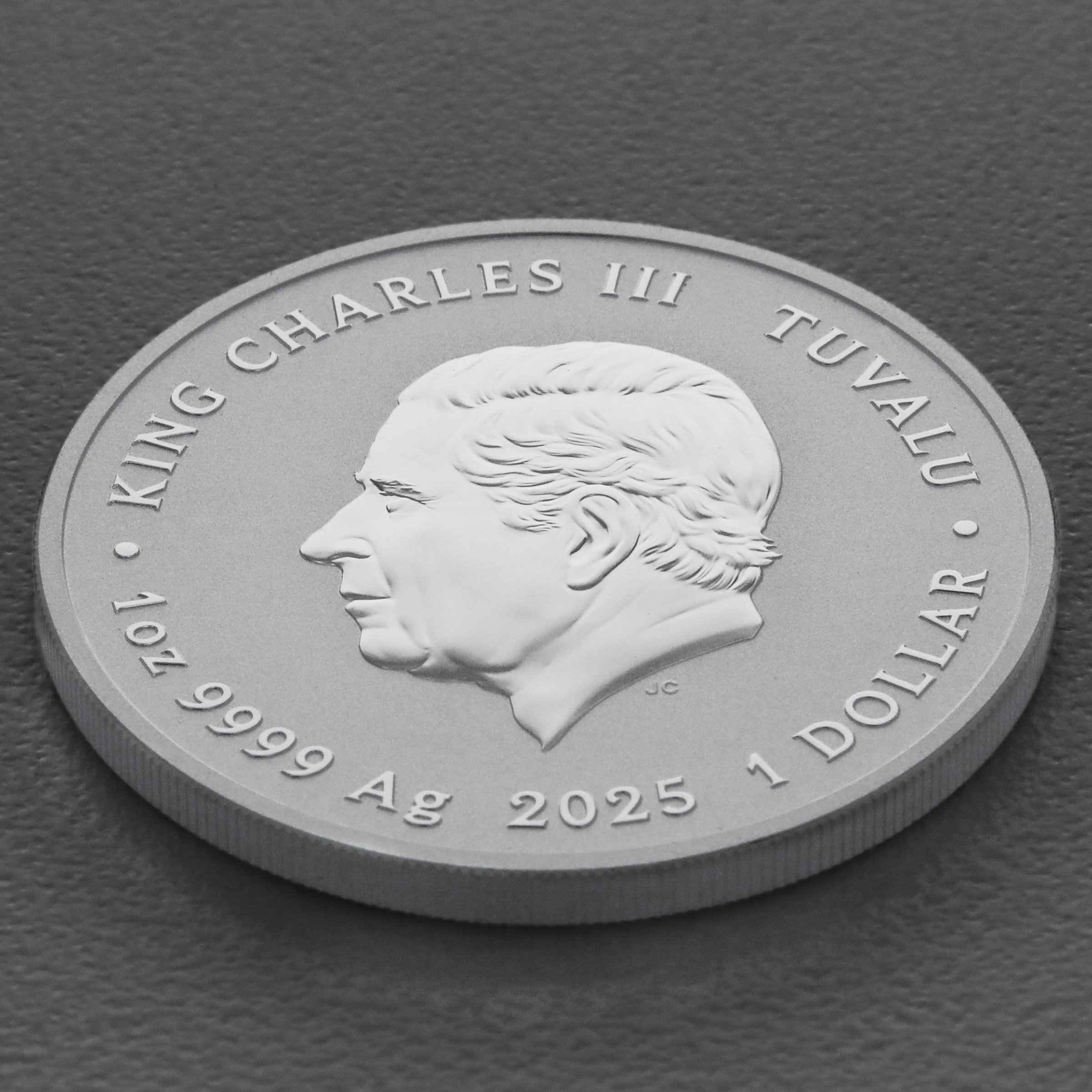 Silbermünze 1oz "Caritas Omnia Potest" 2025 (vergold.) Ottifanten – Rüsselfanten diff (Tuvalu) - Detailansicht 3