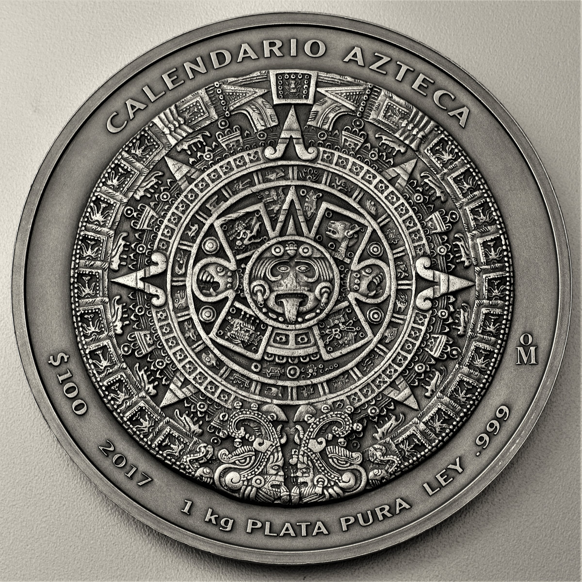 Silbermünze 1kg "Aztekenkalender" 2017 (AF) (Mexiko) - Hauptansicht
