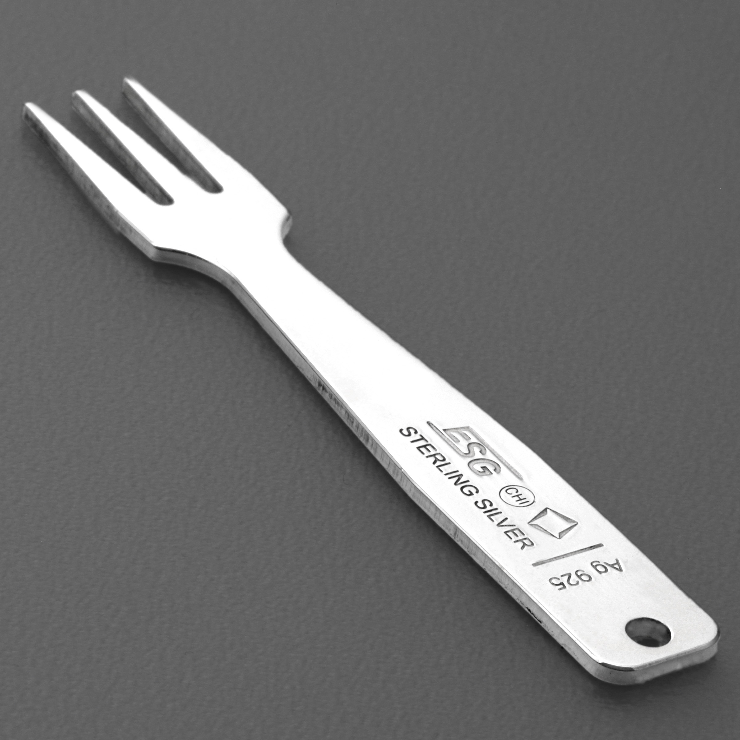 Gourmet-Gabel "Fruchtspieß" Sterling-Silber - Detailansicht 3