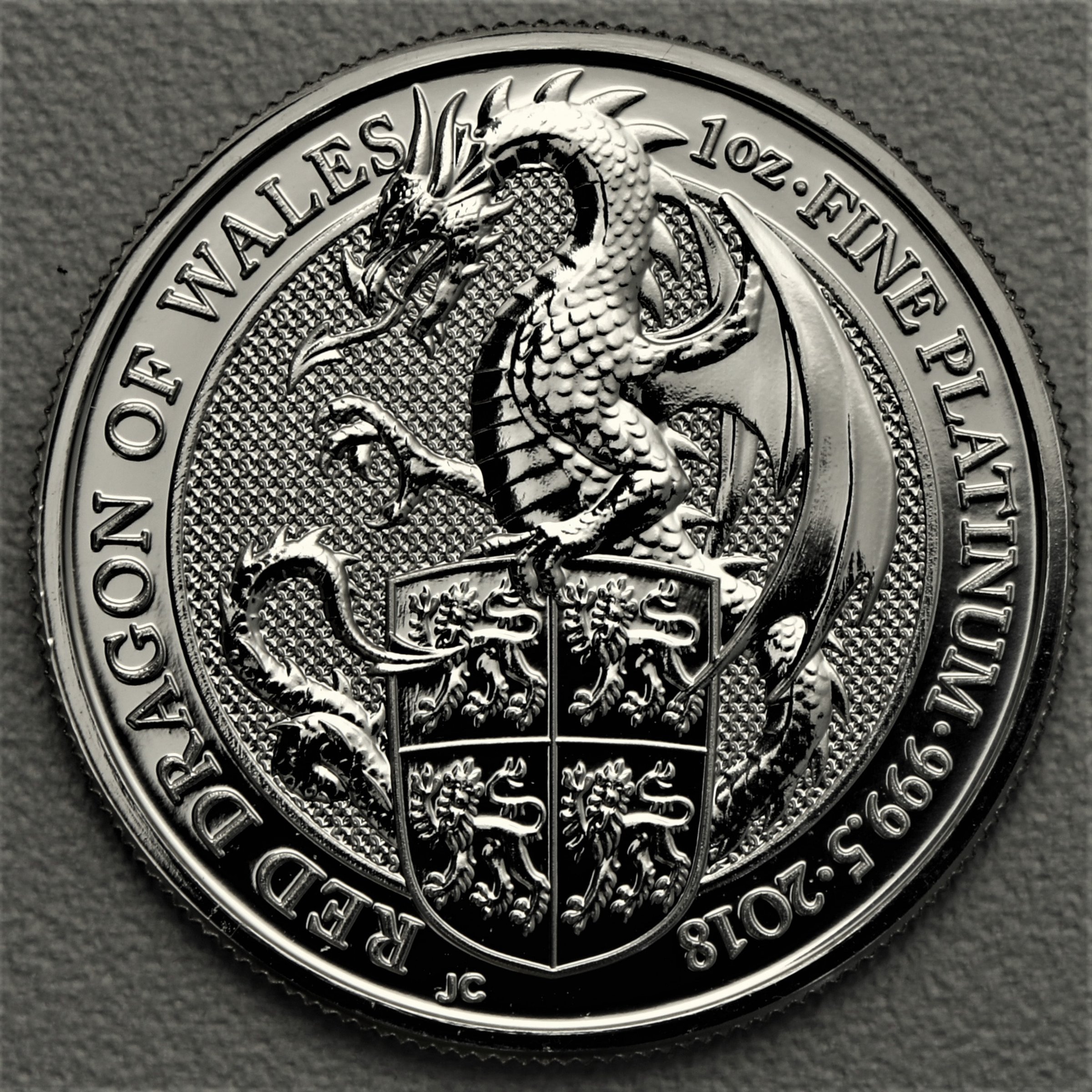 Platinmünze 1oz "Red Dragon of Wales" 2018 The Queen s Beasts 19% (Großbritannien) - Hauptansicht