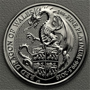 Platinmünze 1oz "Red Dragon of Wales" 2018 The Queen s Beasts 19% (Großbritannien) - Miniaturansicht 1