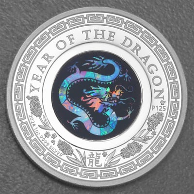 Silbermünze 1oz "Drache" 2024 (PP) Opal Lunar – Year of the Dragon (Australien) - Miniaturansicht 1