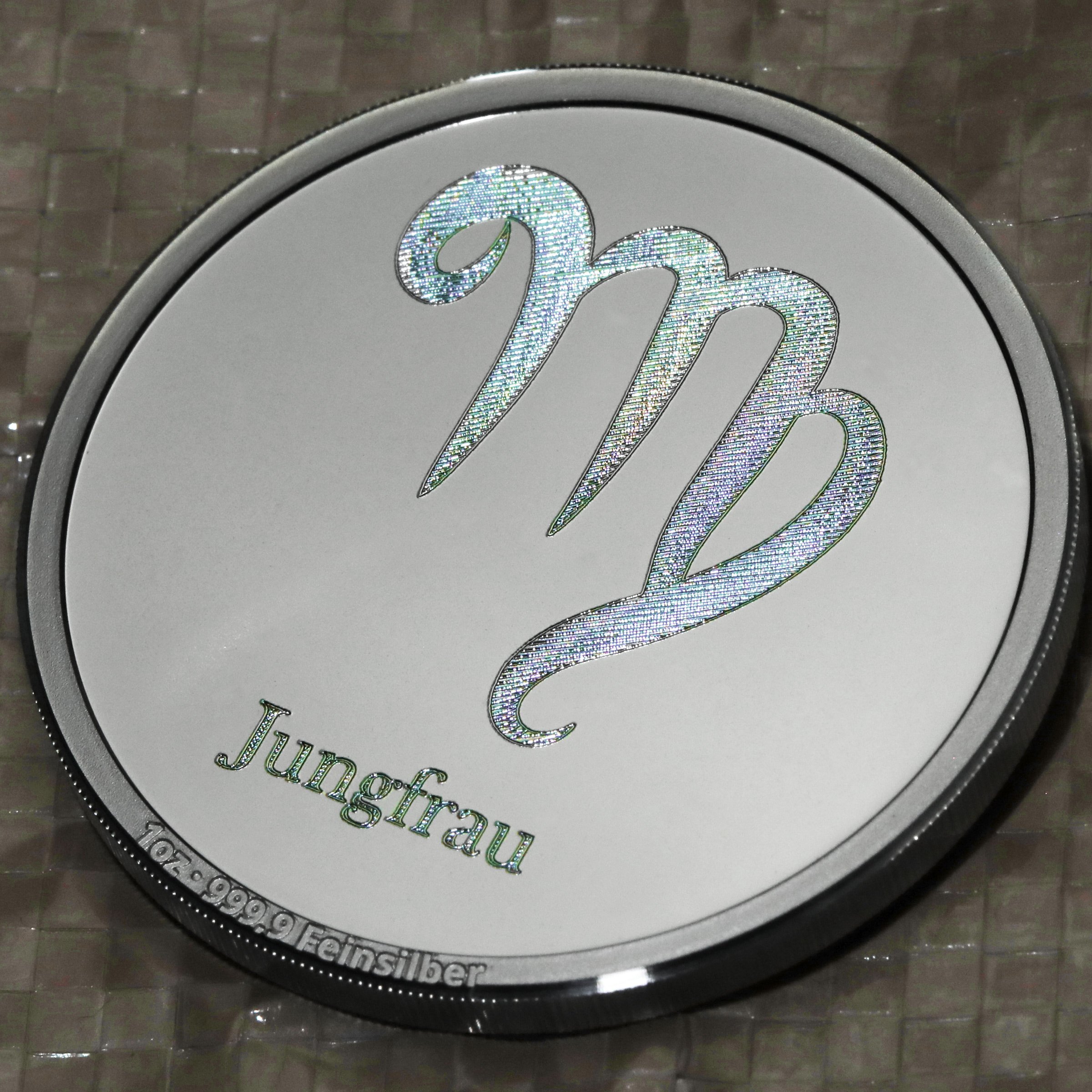 Silbermedaille 1oz "Sternzeichen Jungfrau" Gravurmedaille - Detailansicht 5