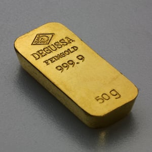 Goldbarren 50g DEGUSSA (alte Form) - Hauptansicht