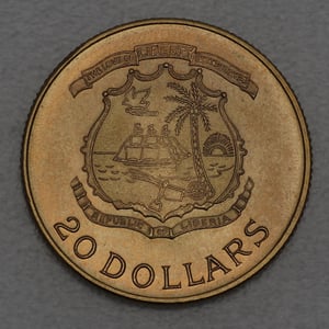Goldmünze "20 Dollar 1964" William Vacanarat Shadrach Tubman (Liberia) - Miniaturansicht 2