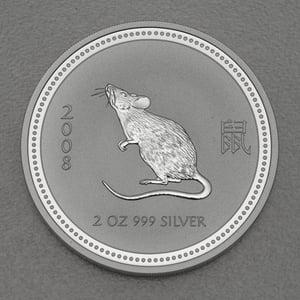 Silbermünze 2oz "2008" Maus Lunar I – Year of the Mouse (Australien) - Miniaturansicht 1