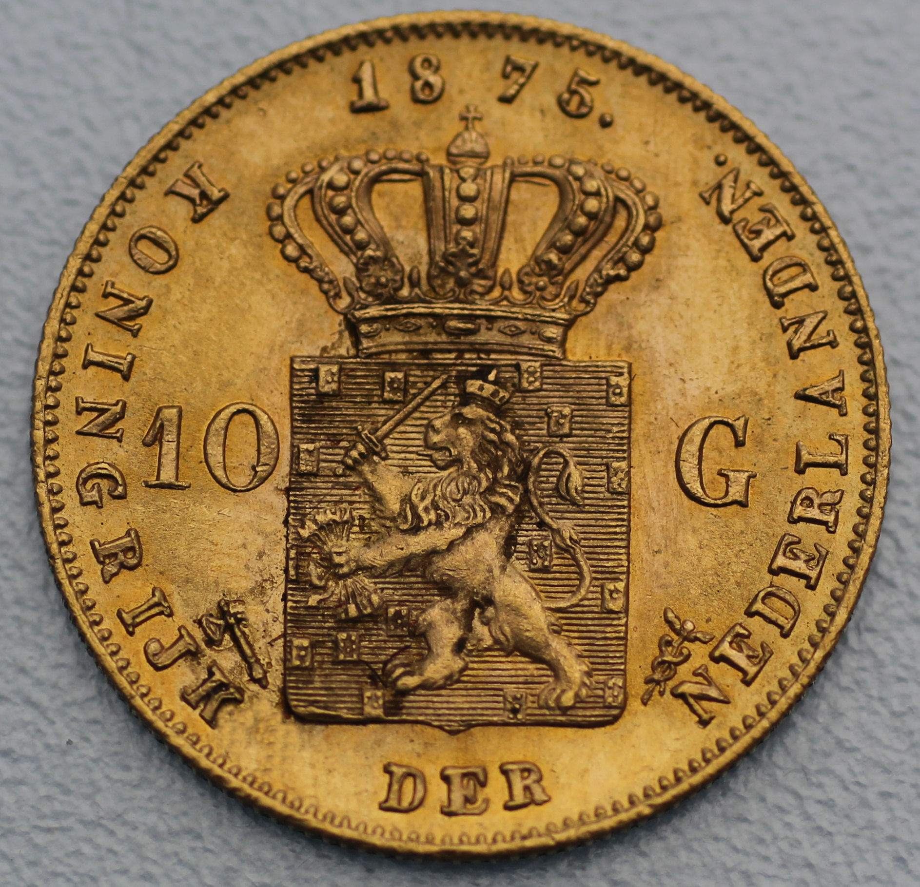 Goldmünze 10 Gulden "Willem III." verschiedene Jahrgänge (Niederlande) - Detailansicht 1