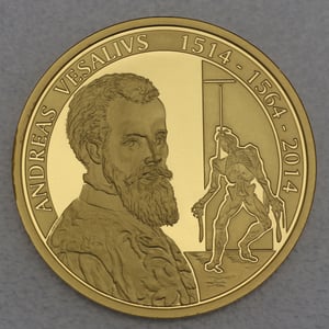 Goldmünze 100 Euro "Andreas Vesalivs" 2014 (Belgien) - Miniaturansicht 1