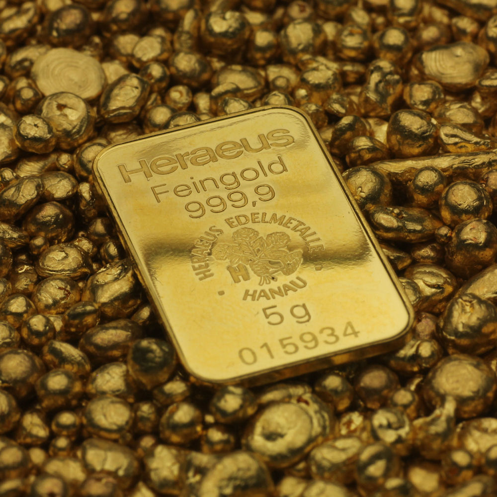 Goldbarren 5g HERAEUS geprägt - Detailansicht 4