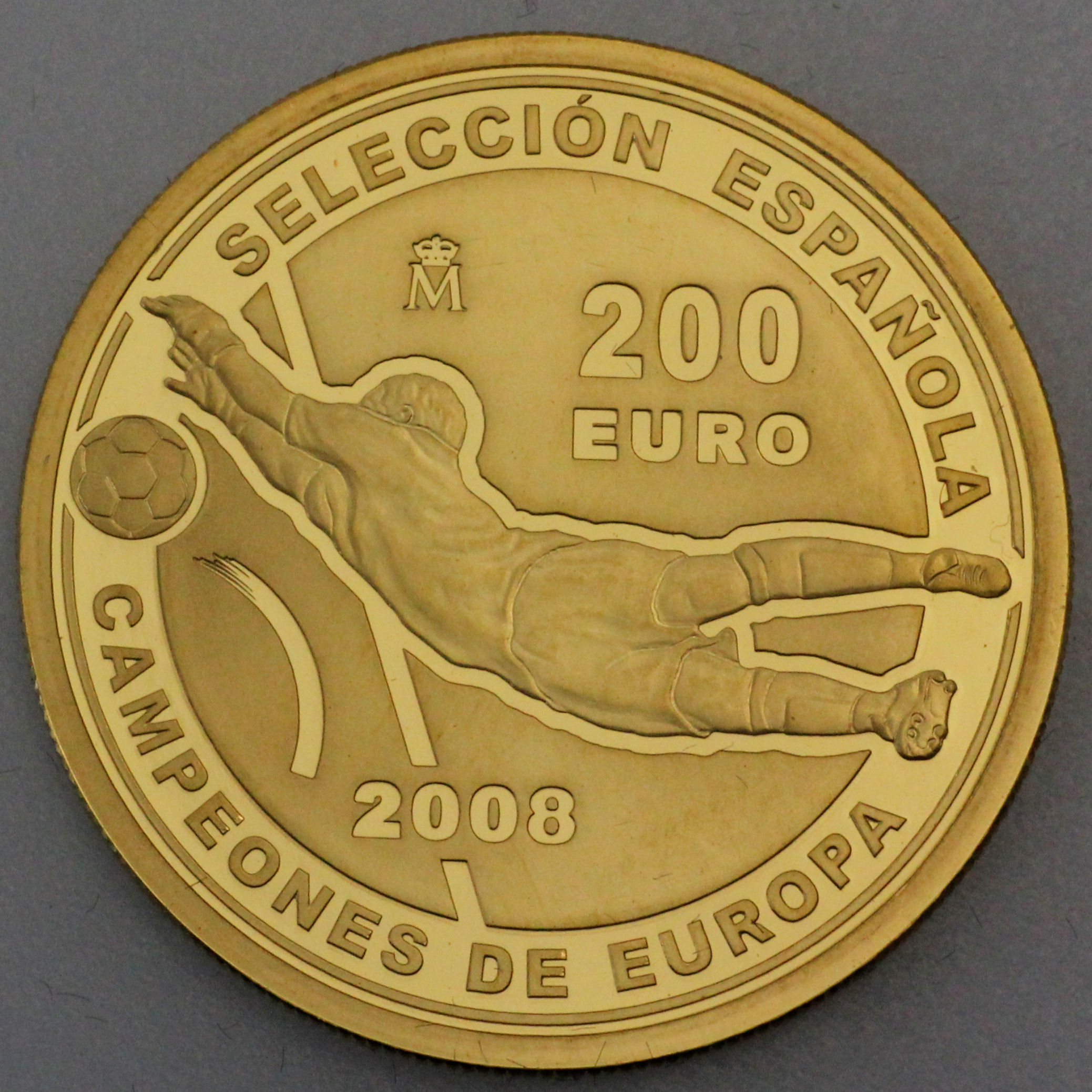 Goldmünze 200 Euro "Fußball EM" 2008 (Spanien) - Hauptansicht