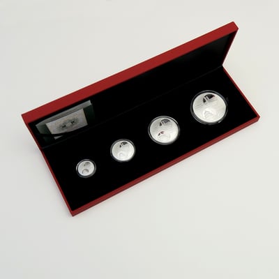 Silbermünze 1/10+1/4+1/2+1oz "Panda" 2017 Show Panda Set – 4-teilig (China) - Miniaturansicht 5