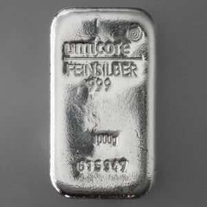 Silberbarren 1kg UMICORE gegossen - Hauptansicht