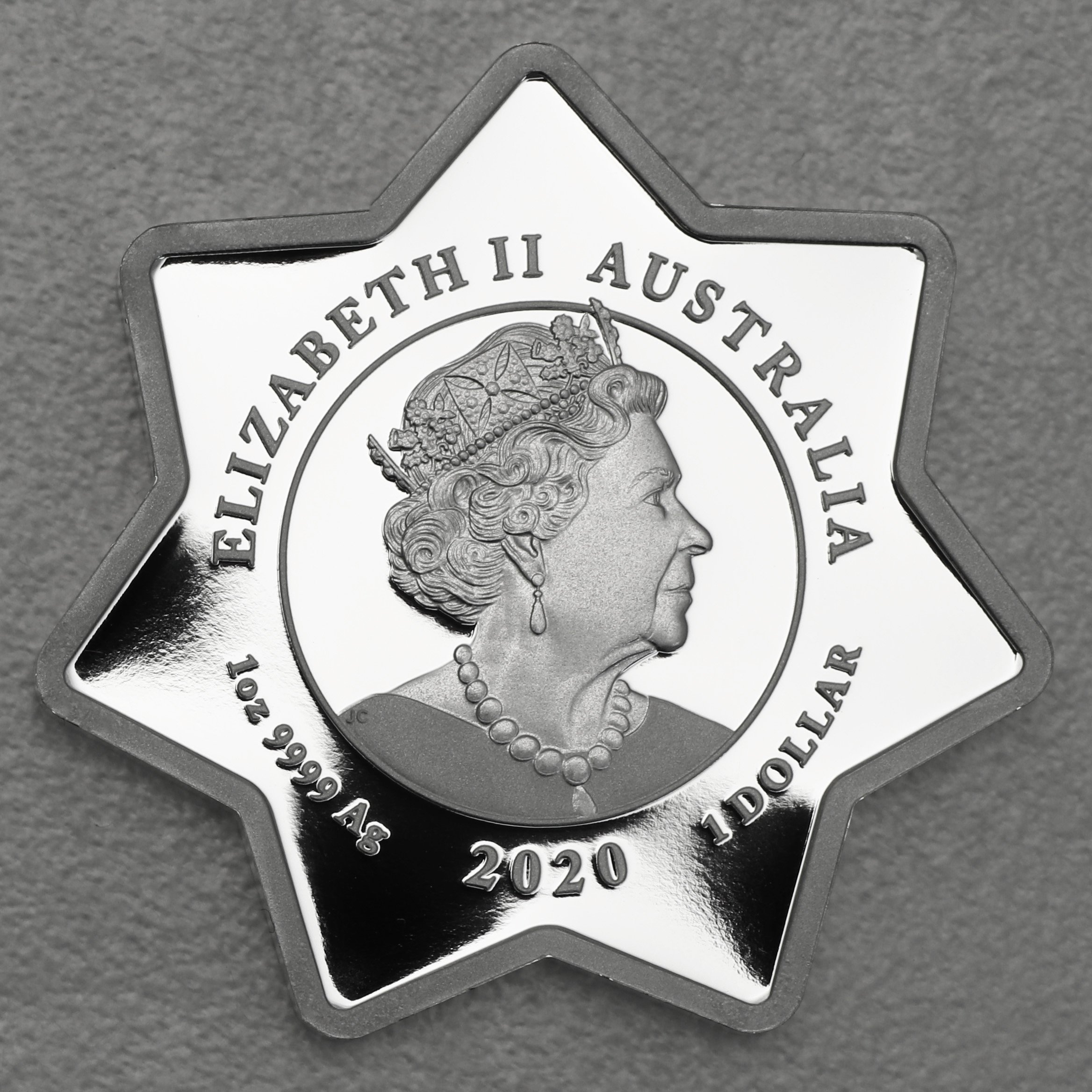 Silbermünze 1oz "Christmas" 2020 (PP/koloriert) Star-Shaped Coin (Großbritannien) - Detailansicht 1
