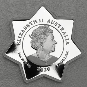 Silbermünze 1oz "Christmas" 2020 (PP/koloriert) Star-Shaped Coin (Großbritannien) - Miniaturansicht 2