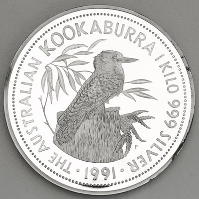 Silbermünze 1kg "Kookaburra" 1991 (PP) (Australien) - Miniaturansicht 1