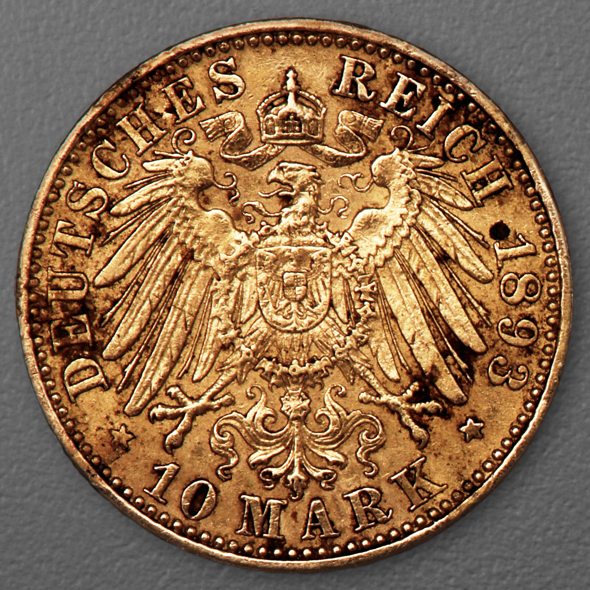Goldmünze 10 Mark "Wilhelm II." 1893-A J.251 (Preußen) - Detailansicht 1