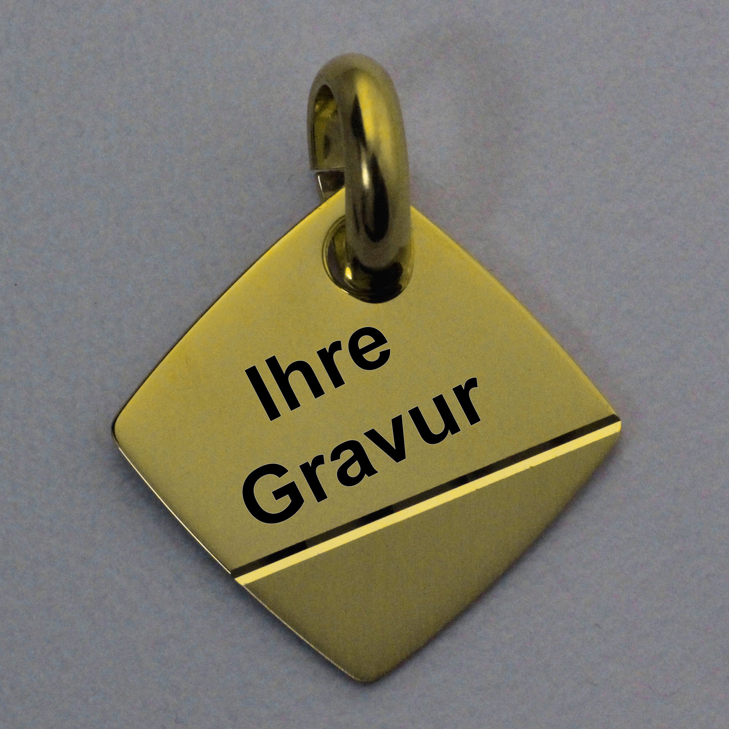 Goldanhänger 750er "Raute",gravierbar (18 kt) - Detailansicht 1
