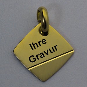 Goldanhänger 750er "Raute",gravierbar (18 kt) - Miniaturansicht 2