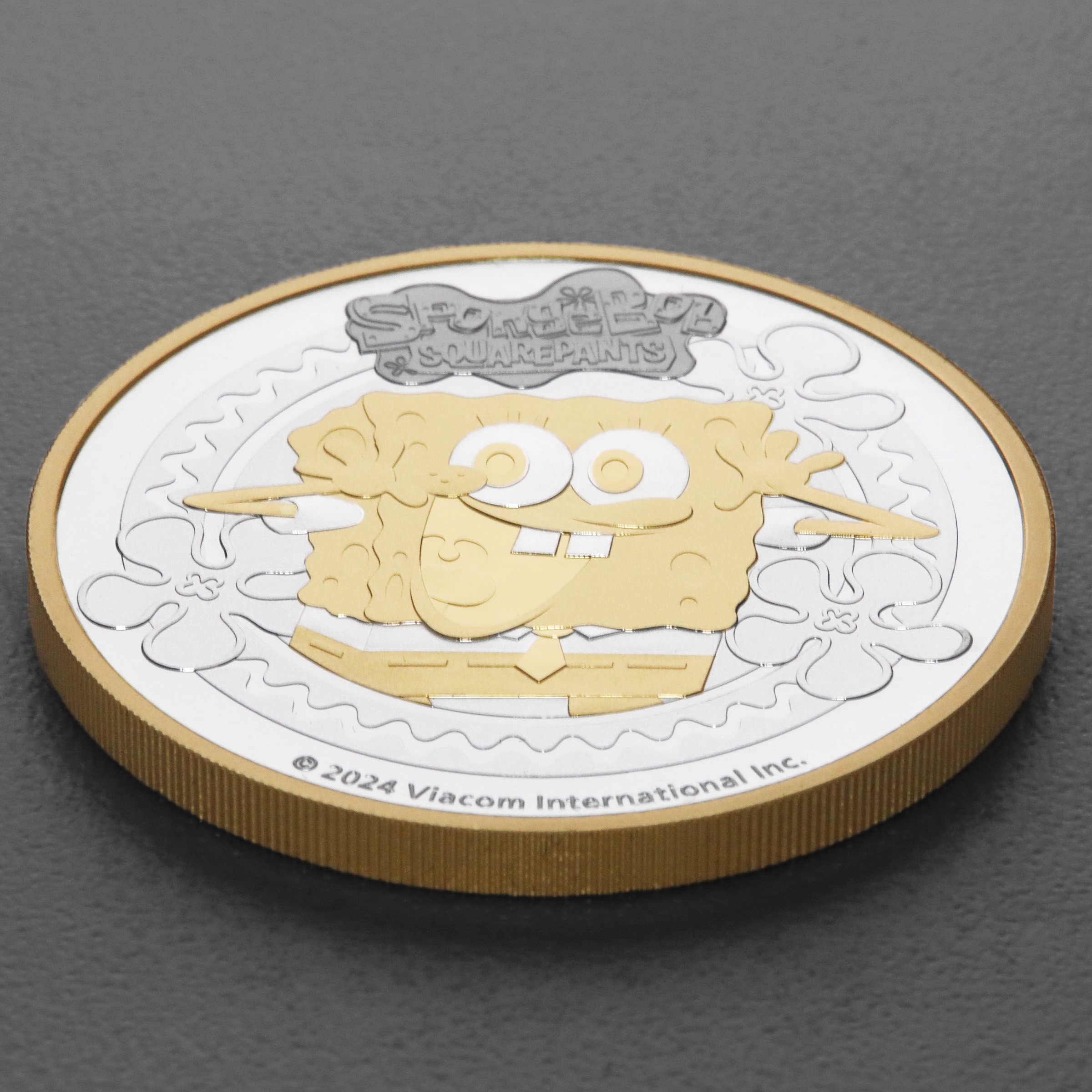 Silbermünze 2oz "SpongeBob Schwammkopf" 2024 (vergoldet) (Tuvalu) - Detailansicht 2