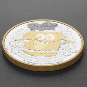 Silbermünze 2oz "SpongeBob Schwammkopf" 2024 (vergoldet) (Tuvalu) - Miniaturansicht 3