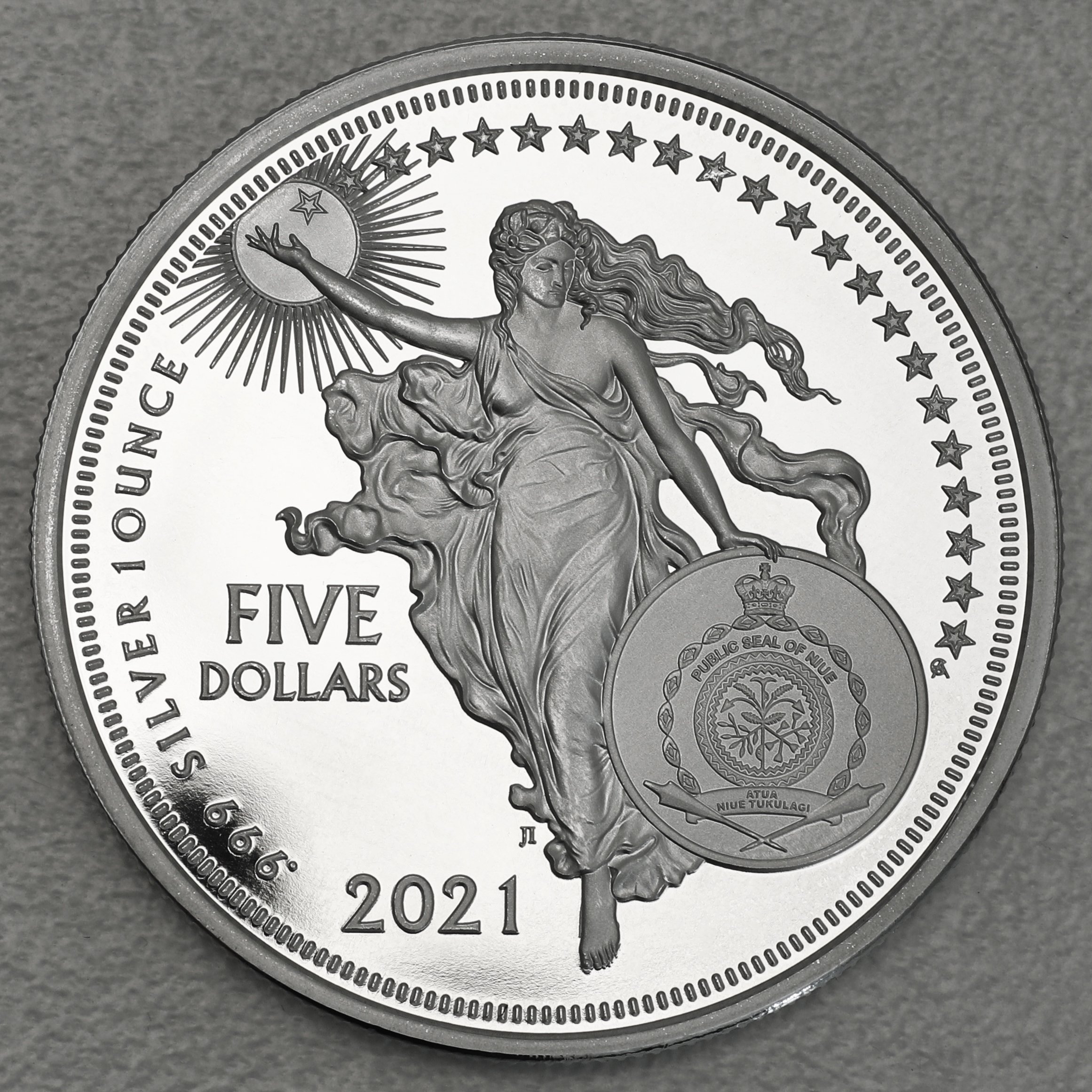 Silbermünze 1oz "Galileo" 2021 (PP) Icons of Inspiration (Niue) - Detailansicht 1