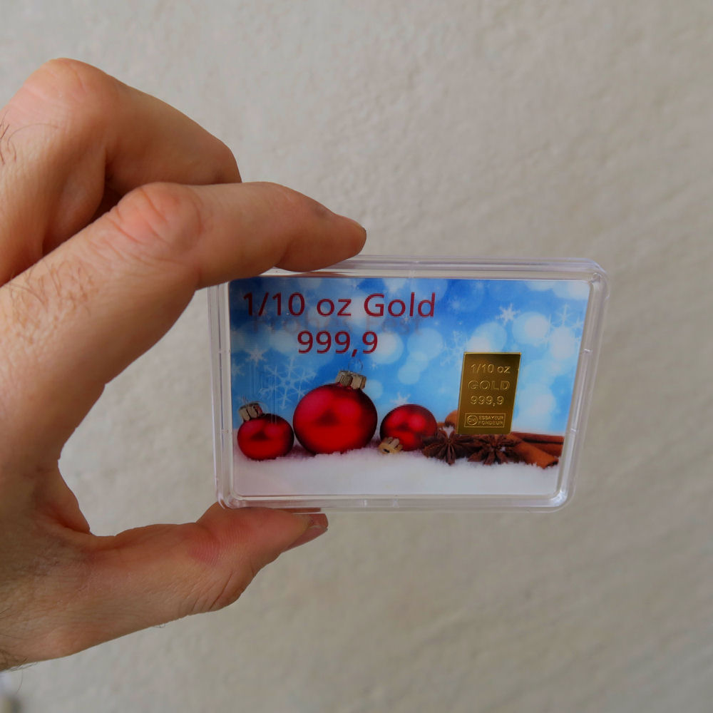 Goldbarren 1/10oz "Frohes Fest" (Flip) - Detailansicht 2