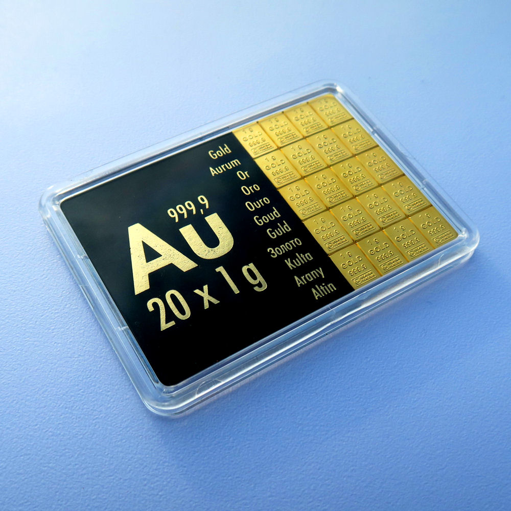 Goldtafel 20 x 1g "Au International" (Motivbox) - Detailansicht 3