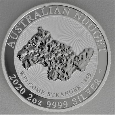 Silbermünze 2oz "Welcome Stranger" 2020 Australian Nugget (Australien) - Miniaturansicht 1