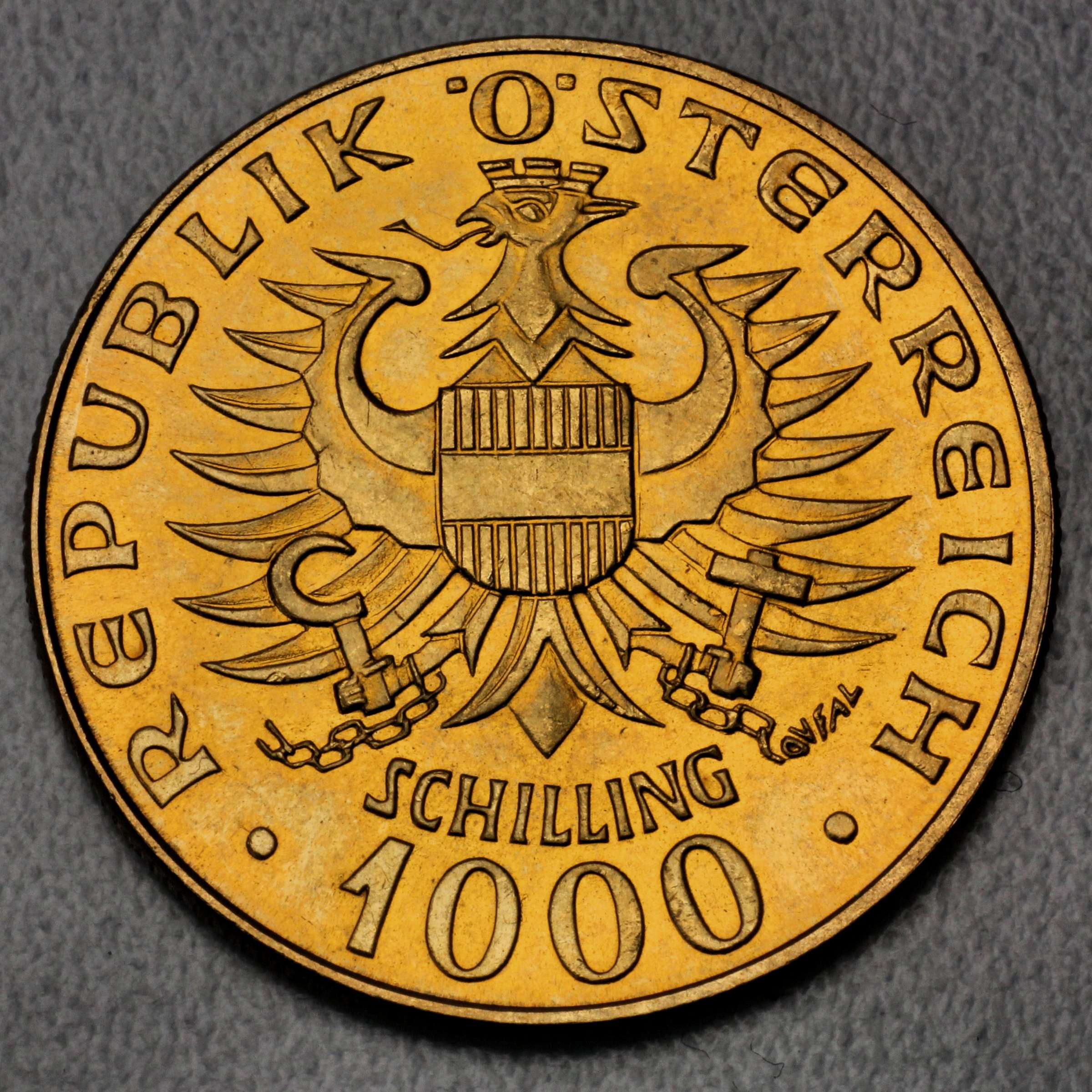Goldmünze 1000 Schilling "Babenberger" 1976 (Österreich) - Hauptansicht